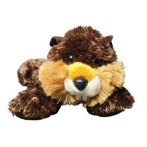 Aurora Mini Flopsies Brown Builder Beaver Plush Stuffed Animal Plushie Stuffie
